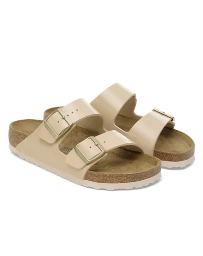 Arizona Birko-Flor Patent Sandal - Patent Sand - Birkenstock